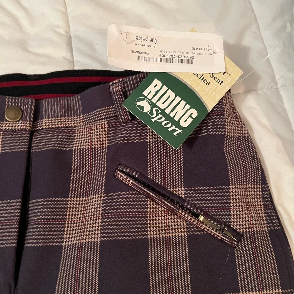 NWT Riding Sport Women's Plaid Pants - Black and Brown - Picture 2 of 7